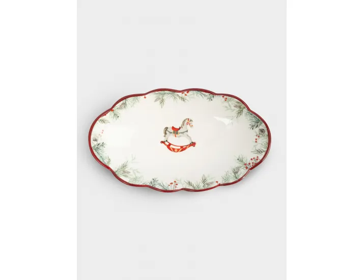 Блюдо 31х18 см овальное красное Лошадка Anna Lafarg Festival