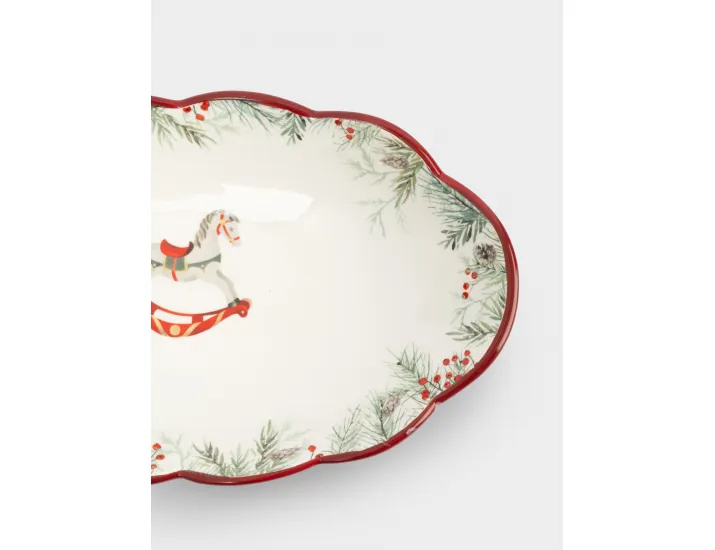 Блюдо 31х18 см овальное красное Лошадка Anna Lafarg Festival