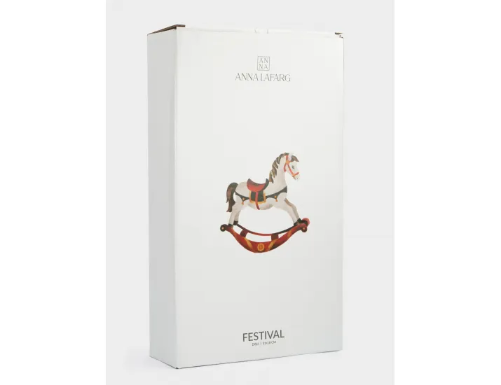 Блюдо 31х18 см овальное красное Лошадка Anna Lafarg Festival