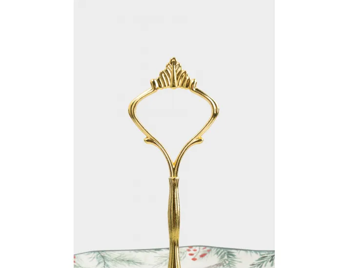 Подставка для пирожных 25х20/24 см 2 яруса Еловые ветки Anna Lafarg Festival