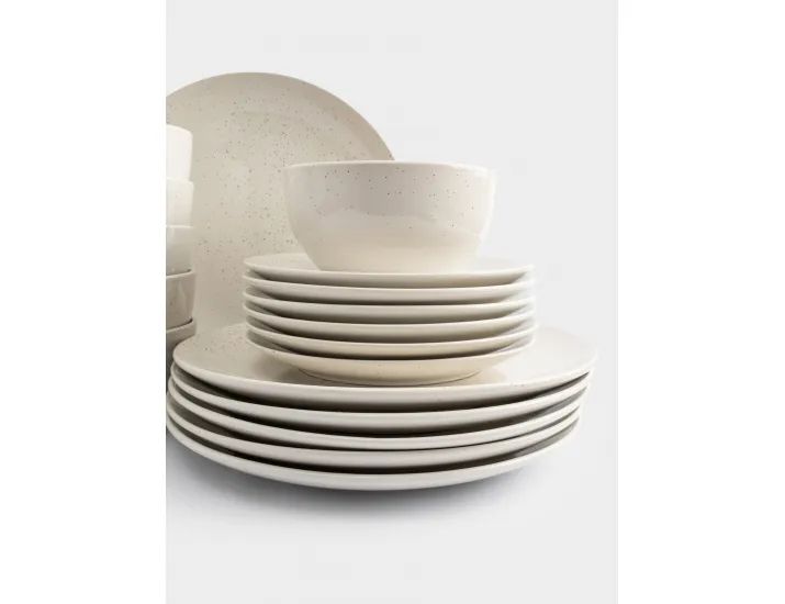 Сервиз обеденный 6 персон 18 предметов молочный в крапинку Anna Lafarg Viveiro