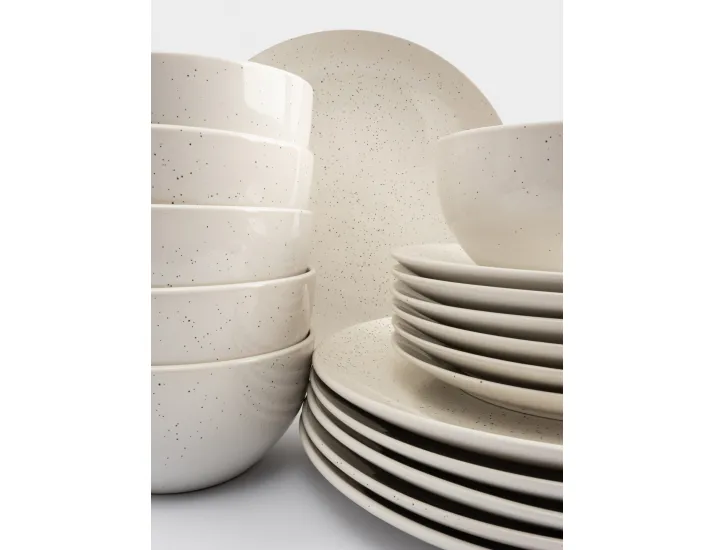 Сервиз обеденный 6 персон 18 предметов молочный в крапинку Anna Lafarg Viveiro