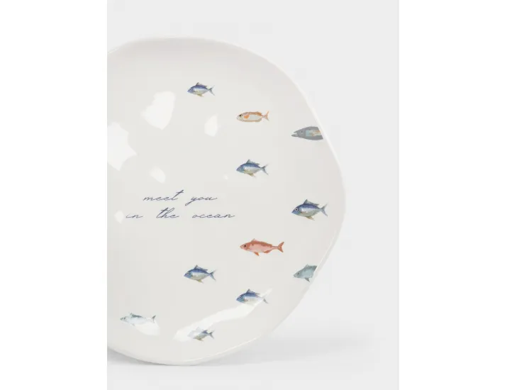 Тарелка закусочная 22 см белая Рыбки Anna Lafarg Sea world