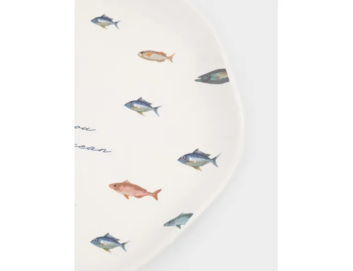 Тарелка закусочная 22 см белая Рыбки Anna Lafarg Sea world
