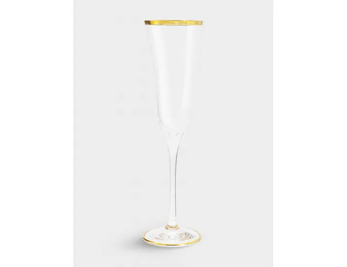 Набор бокалов для шампанского 6 предметов 175 мл золотистый кант Same Sabina Gold