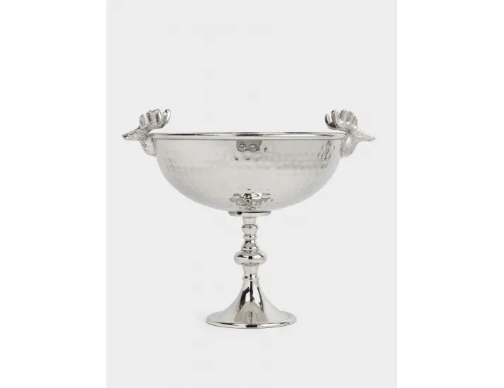 Блюдо на ножке, 26х32 см серебристое Anna Lafarg Олени Maral grey