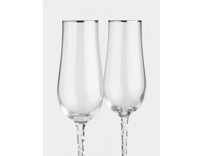 Бокал для шампанского 230 мл 2 шт с серебристым кантом Anna Lafarg Rhapsody