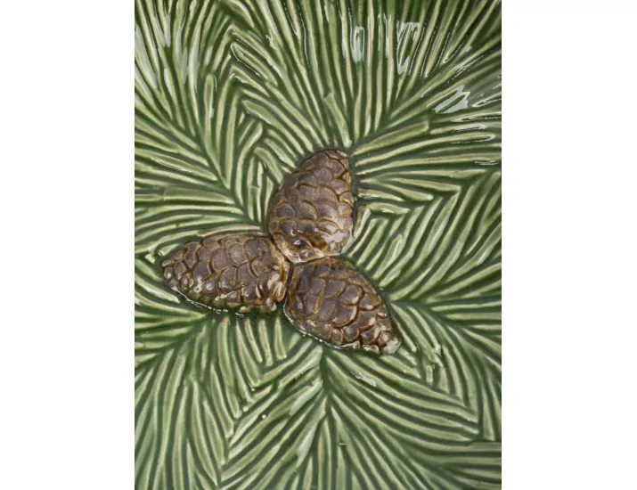 Блюдо 19 см зеленое Шишки на еловой ветке Anna Lafarg Fir branch