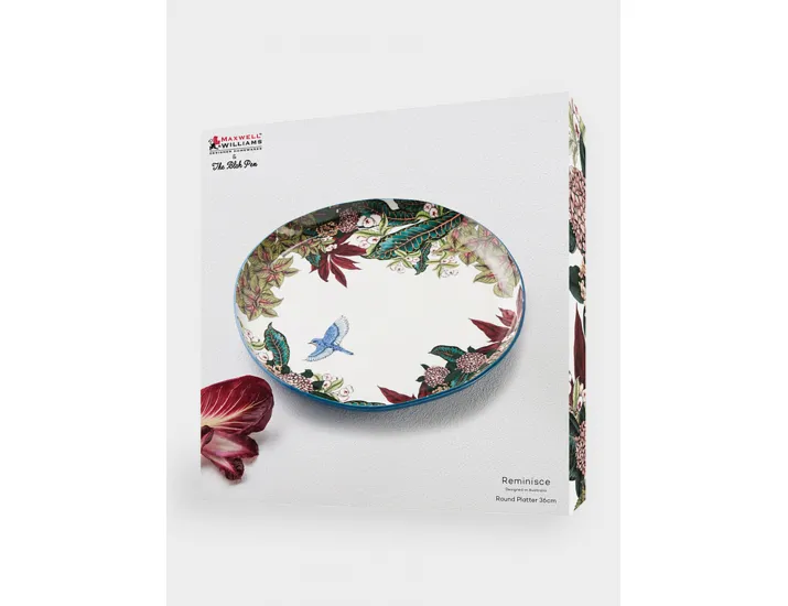 Блюдо 36 см круглое белое Цветы и птица Maxwell & Williams Reminisce