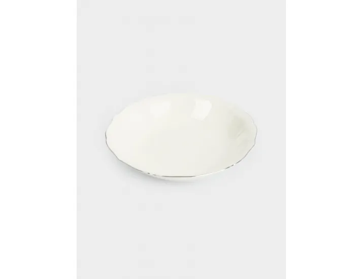 Сервиз обеденный 6 персон 18 предметов белый с серебристым кантом Anna Lafarg Dynasty