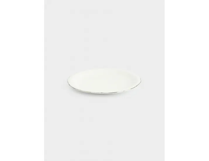 Сервиз обеденный 6 персон 18 предметов белый с серебристым кантом Anna Lafarg Dynasty