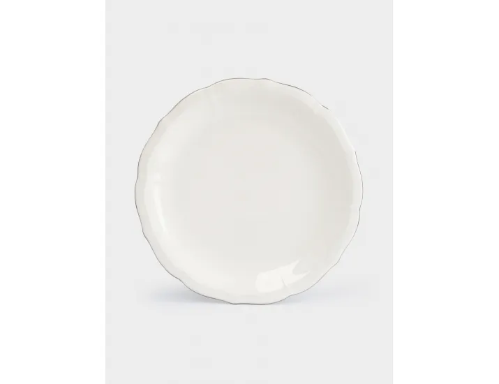 Сервиз обеденный 6 персон 18 предметов белый с серебристым кантом Anna Lafarg Dynasty