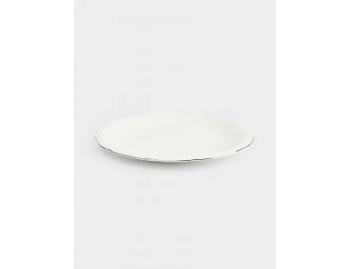 Сервиз обеденный 6 персон 18 предметов белый с серебристым кантом Anna Lafarg Dynasty