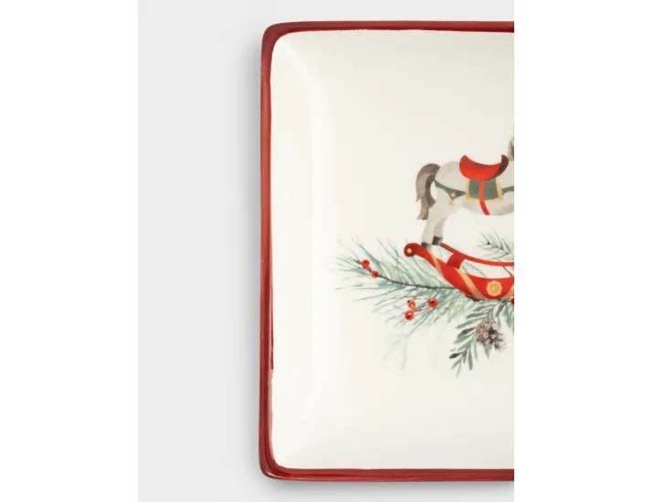 Блюдо 15х15 см квадратное красное Лошадка Anna Lafarg Festival