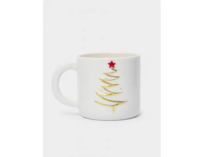 Кружка 340 мл молочно-золотистая Ель со звездой Anna Lafarg New year