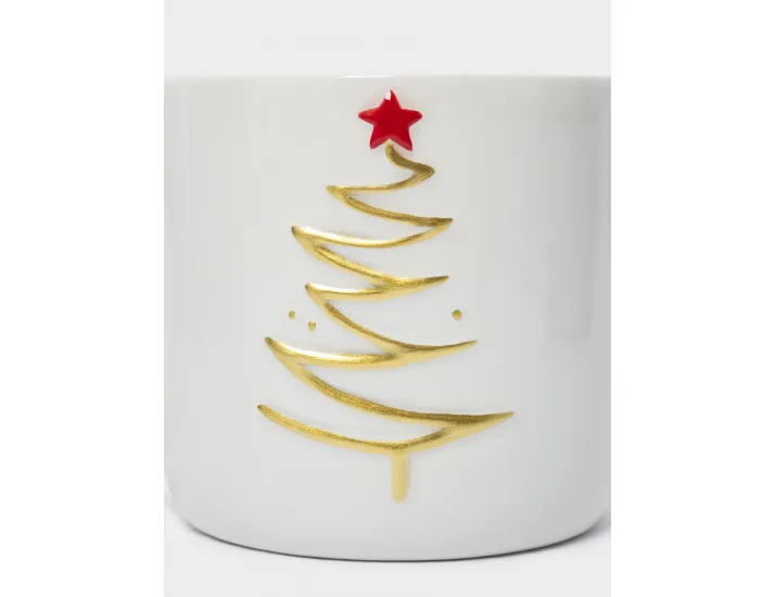 Кружка 340 мл молочно-золотистая Ель со звездой Anna Lafarg New year