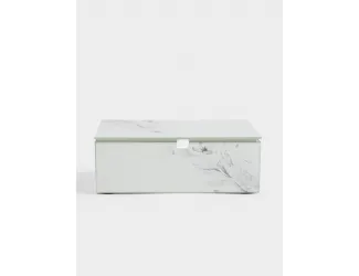 Шкатулка для украшений, 15x10 см, стекло, молочная, Цветы, Flower melody