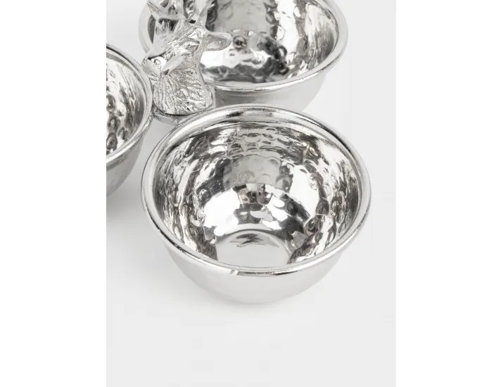 Менажница с декором 23х17 см 3 отделения с ручкой серебристая Олень Anna Lafarg Maral grey