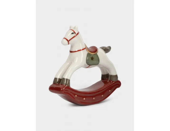 Статуэтка 10 см бежево-бордовая Лошадка-качалка Anna Lafarg Bright horse