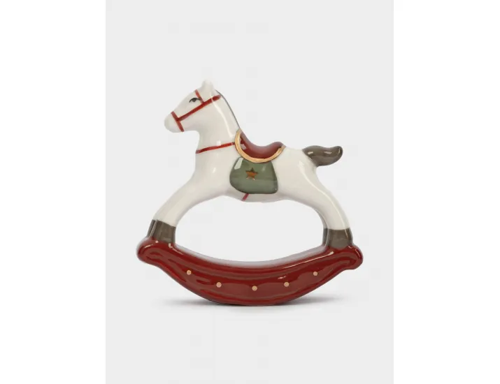 Статуэтка 10 см бежево-бордовая Лошадка-качалка Anna Lafarg Bright horse
