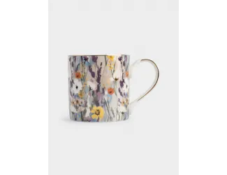 Кружка, 380 мл, фарфор N, с золотистым кантом, Цветы, Floristics