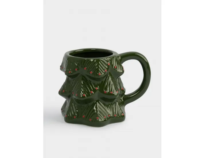 Кружка 380 мл зелено-красная Елка Anna Lafarg Fir