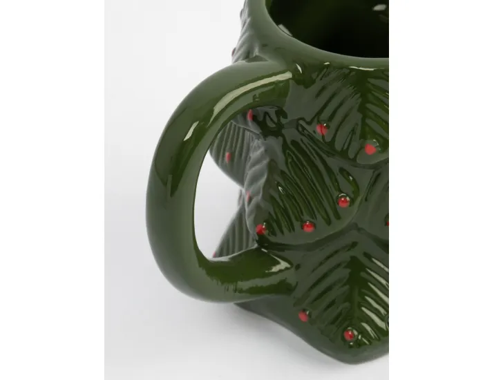 Кружка 380 мл зелено-красная Елка Anna Lafarg Fir