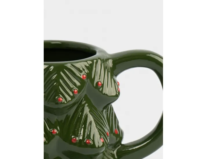 Кружка 380 мл зелено-красная Елка Anna Lafarg Fir