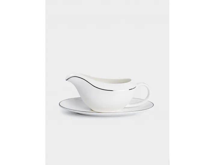 Сервиз обеденный 6 персон 27 предметов белый с серебристым кантом Anna Lafarg Айвори