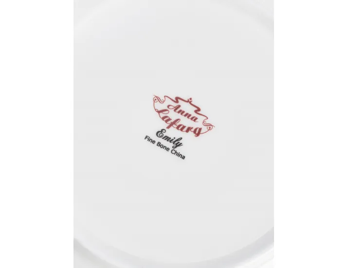 Сервиз обеденный 6 персон 27 предметов белый с серебристым кантом Anna Lafarg Айвори