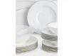 Сервиз обеденный 6 персон 27 предметов белый с серебристым кантом Anna Lafarg Айвори