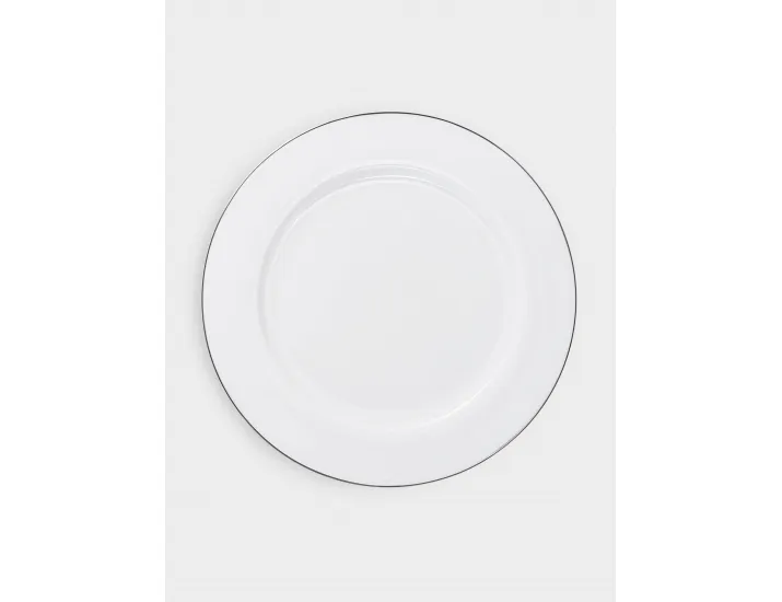 Сервиз обеденный 6 персон 27 предметов белый с серебристым кантом Anna Lafarg Айвори