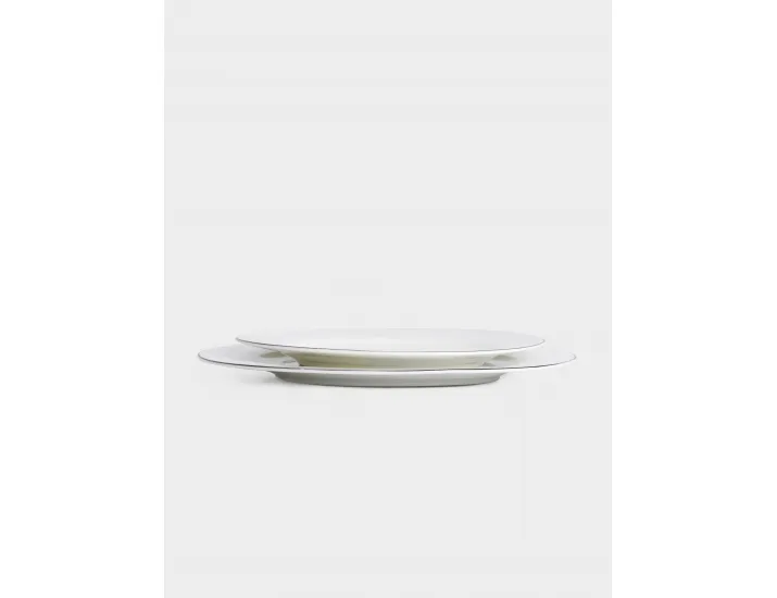 Сервиз обеденный 6 персон 27 предметов белый с серебристым кантом Anna Lafarg Айвори