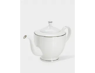 Чайник заварочный, 1,1 л, фарфор F, белый, с серебристым кантом, Lotus silver