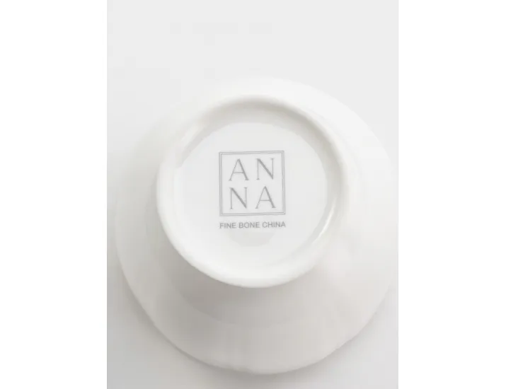 Сахарница 10,5 см 250 мл белая с серебристым кантом Anna Lafarg Lotus silver