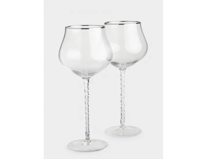 Бокал для вина 580 мл 2 шт с серебристым кантом Anna Lafarg Rhapsody