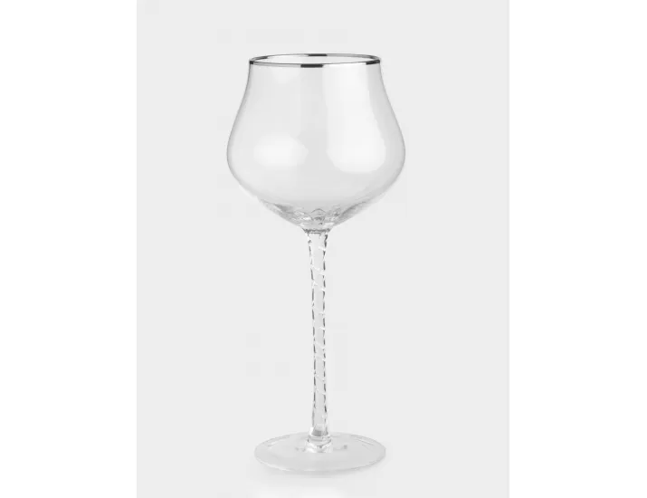 Бокал для вина 580 мл 2 шт с серебристым кантом Anna Lafarg Rhapsody