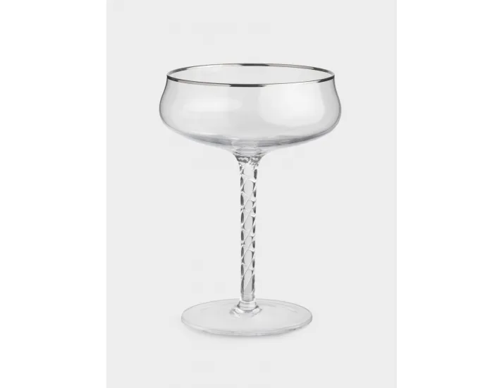 Бокал-креманка для шампанского 250 мл 2 шт с серебристым кантом Anna Lafarg Rhapsody