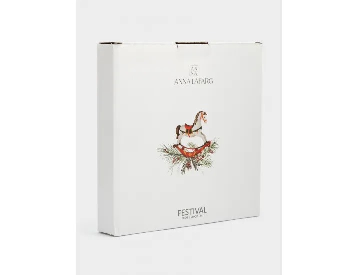 Блюдо 20 см красное Лошадка Anna Lafarg Festival