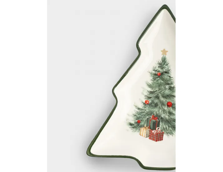 Блюдо 23х20 см зеленое Елка с подарками Anna Lafarg Festival