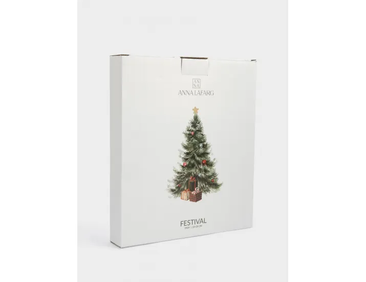 Блюдо 23х20 см зеленое Елка с подарками Anna Lafarg Festival