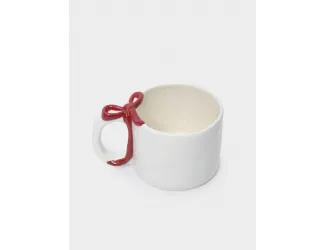 Кружка, 400 мл, керамика D, молочно-красная, Бант