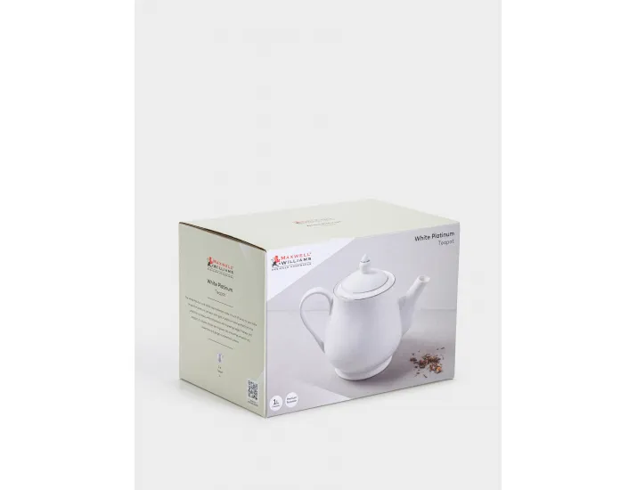 Чайник заварочный 1 л белый с серебристым кантом Maxwell & Williams White Platinum