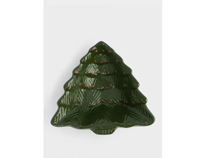 Блюдо глубокое 18x16x5 см зелено-красное Anna Lafarg Елка Fir