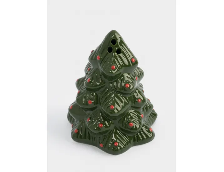 Емкость для соли или перца 8 см зелено-красная Елка Anna Lafarg Fir