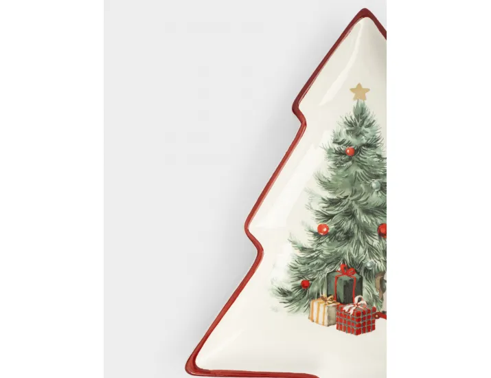 Блюдо 30х27 см красное Лошадка у елки Anna Lafarg Festival