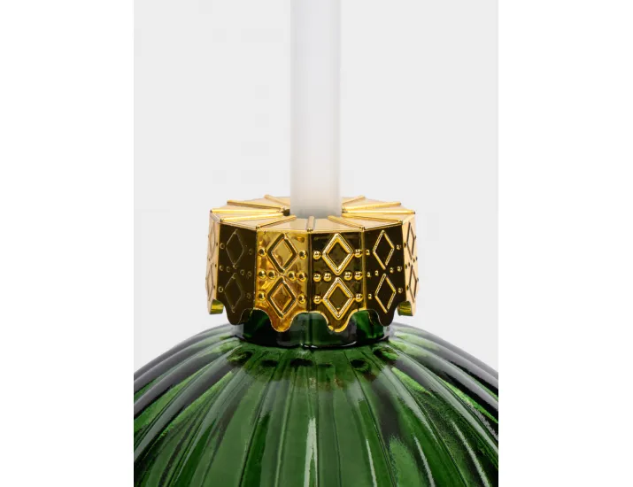 Банка для напитков 380 мл с крышкой и трубочкой зеленая Anna Lafarg Шар New year