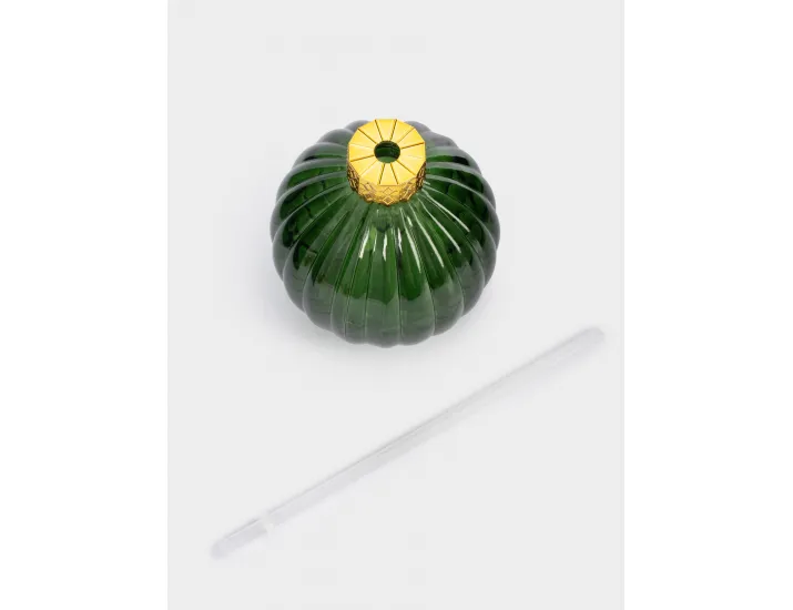 Банка для напитков 380 мл с крышкой и трубочкой зеленая Anna Lafarg Шар New year