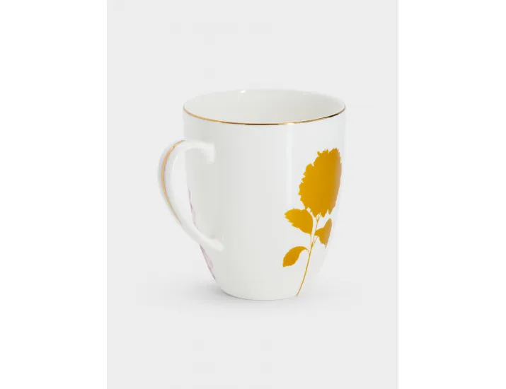 Кружка 400 мл белая с золотистым кантом Гортензия Anna Lafarg Flowers