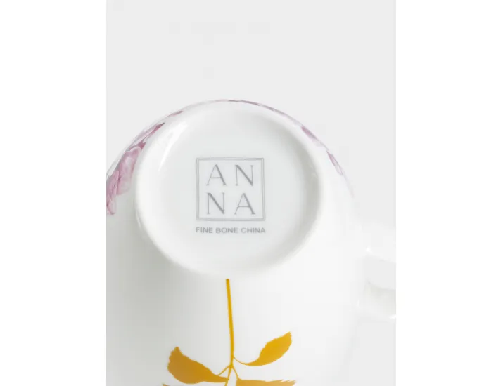 Кружка 400 мл белая с золотистым кантом Гортензия Anna Lafarg Flowers